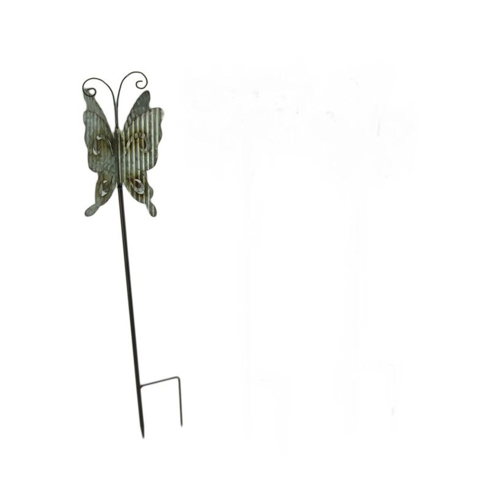 Corrugated Metal 3D Butterfly Garden Stakes Set of 3